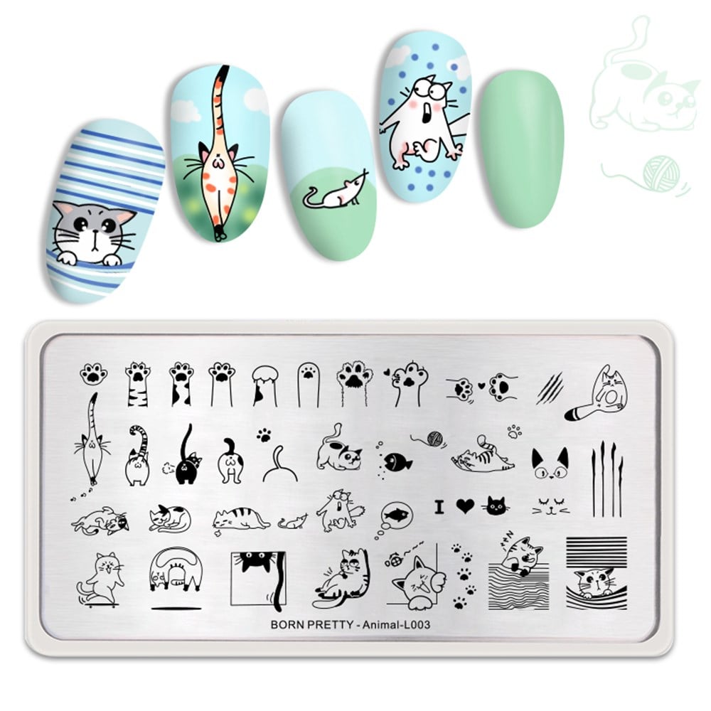 BORN PRETTY BASKI DESEN PLAKASI ANIMAL L003