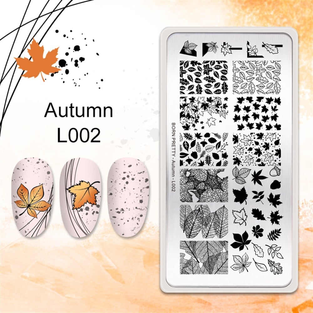 BORN PRETTY BASKI DESEN PLAKASI AUTUMN L002