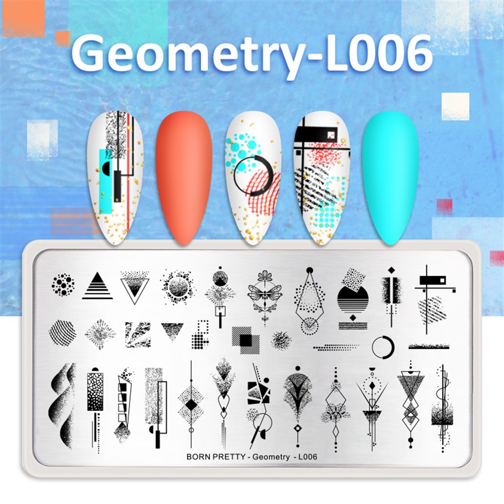BORN PRETTY BASKI DESEN PLAKASI GEOMETRY L006