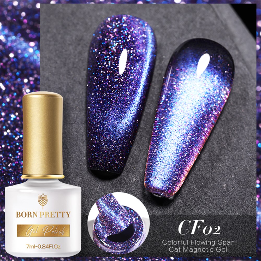 BORN PRETTY COLORFUL FLOWING SPAR CAT MAGNETIC GEL (KEDİ GÖZÜ MANYETİK ) KALICI OJE CF02