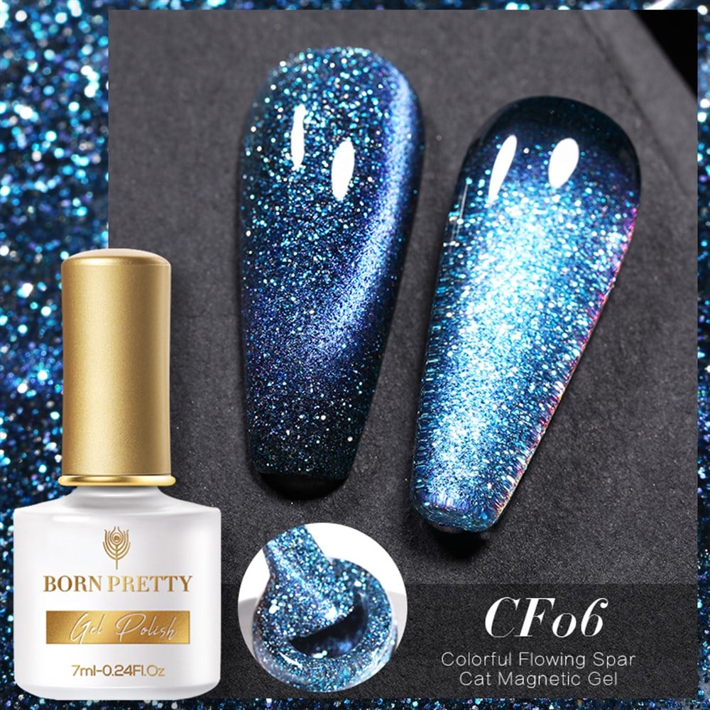 BORN PRETTY COLORFUL FLOWING SPAR CAT MAGNETIC GEL (KEDİ GÖZÜ MANYETİK ) KALICI OJE CF06