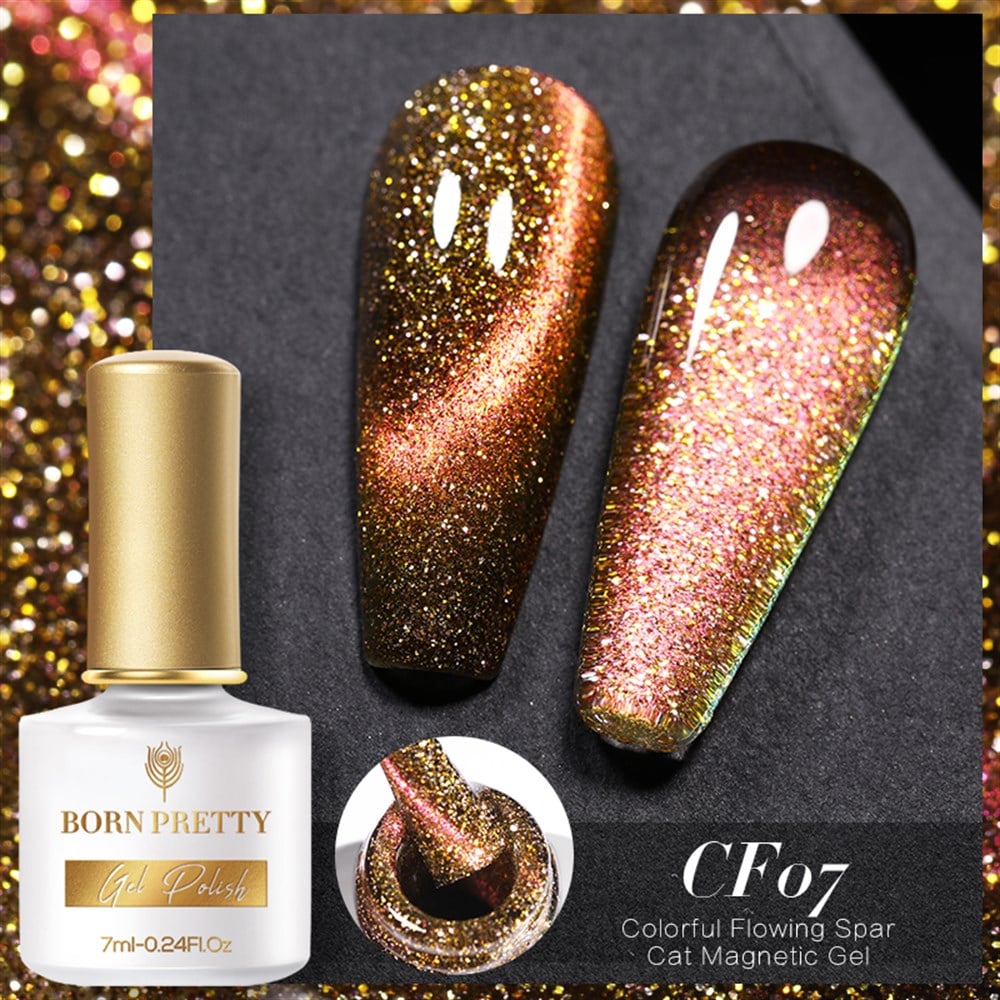 BORN PRETTY COLORFUL FLOWING SPAR CAT MAGNETIC GEL (KEDİ GÖZÜ MANYETİK ) KALICI OJE CF07
