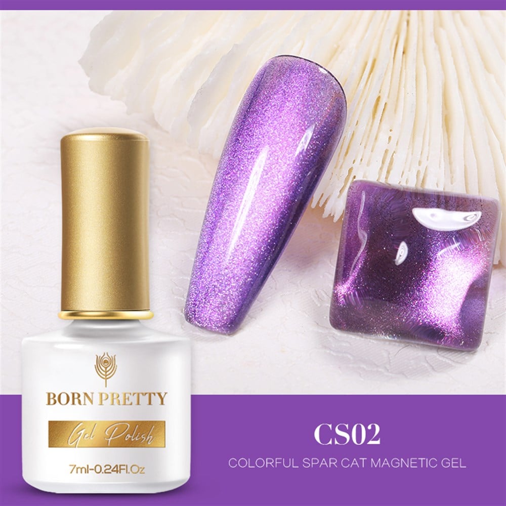 BORN PRETTY COLORFUL SPAR CAT MAGNETIC GEL (KEDİ GÖZÜ MANYETİK ) KALICI OJE CS02