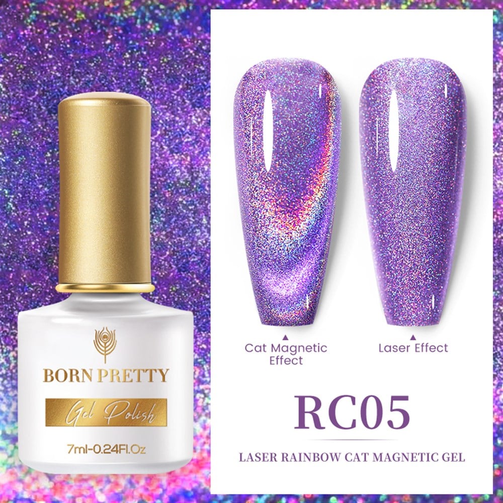 BORN PRETTY LASER RAINBOW CAT MAGNETIC GEL (KEDİ GÖZÜ MANYETİK KALICI OJE) RC05