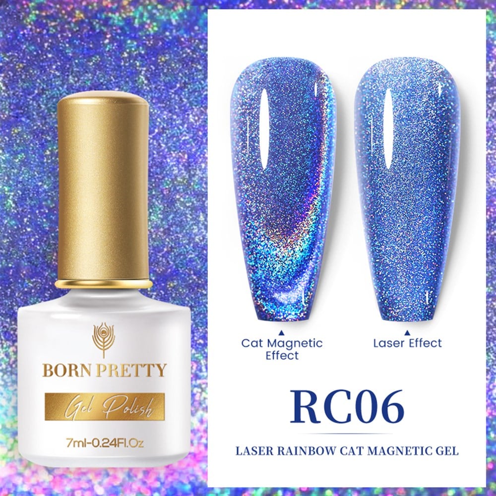 BORN PRETTY LASER RAINBOW CAT MAGNETIC GEL (KEDİ GÖZÜ MANYETİK KALICI OJE) RC06