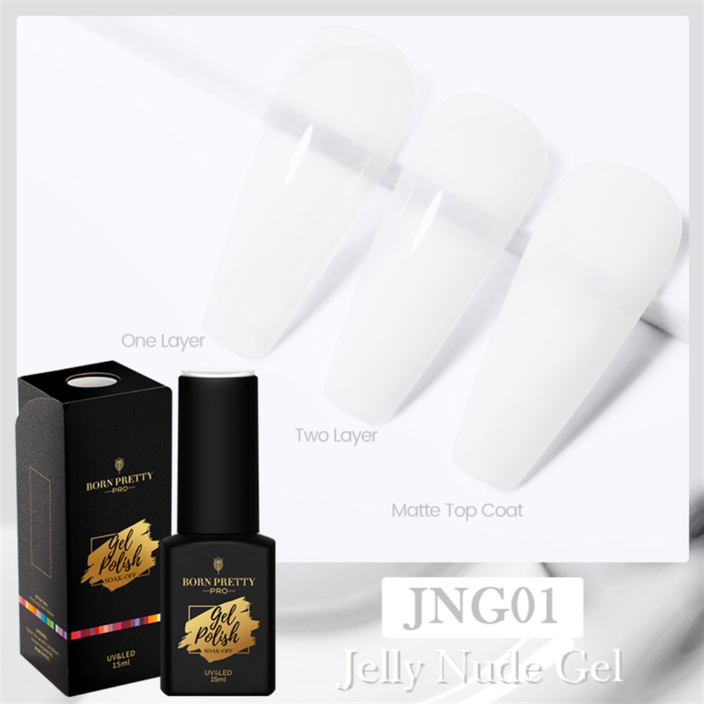 BORN PRETTY PRO JELLY NUDE GEL  (RAKI BEYAZI )15 ML KALICI OJE JNG01