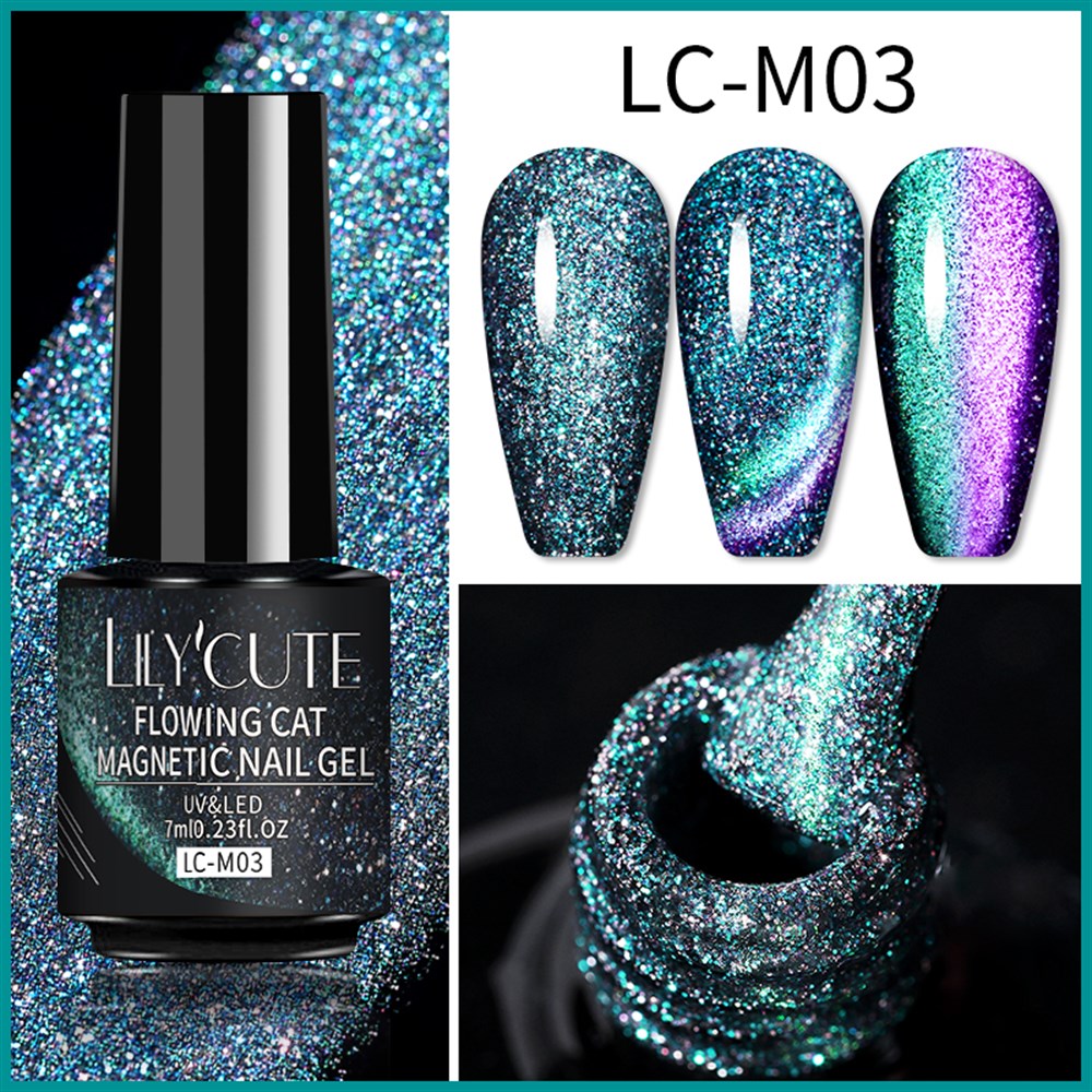 Lily'Cute 7ml Flowing Cat Magnetic UV Nail Gel ( Kedi Gözü Kalıcı oje ) LC-M03