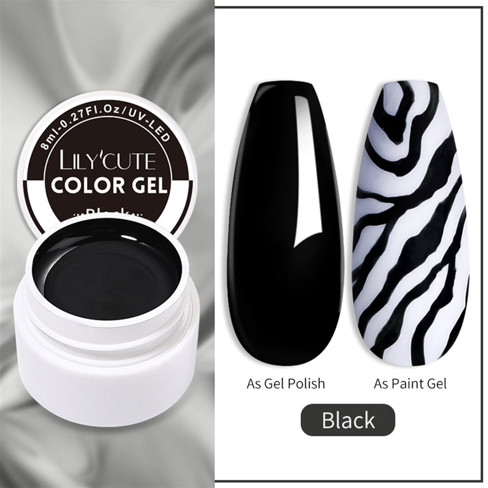 LILY'CUTE 8 ML UV COLOR GEL ( KAP UV KALICI OJE&PAINTING GEL ) BLACK