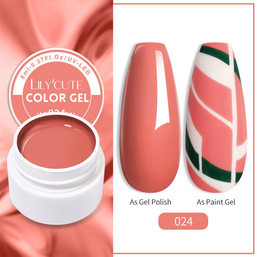 LILY'CUTE 8 ML UV COLOR GEL ( KAP UV KALICI OJE&PAINTING GEL ) 024