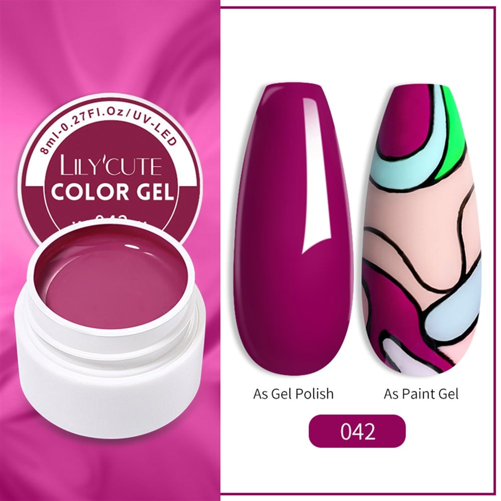 LILY'CUTE 8 ML UV COLOR GEL ( KAP UV KALICI OJE&PAINTING GEL ) 042