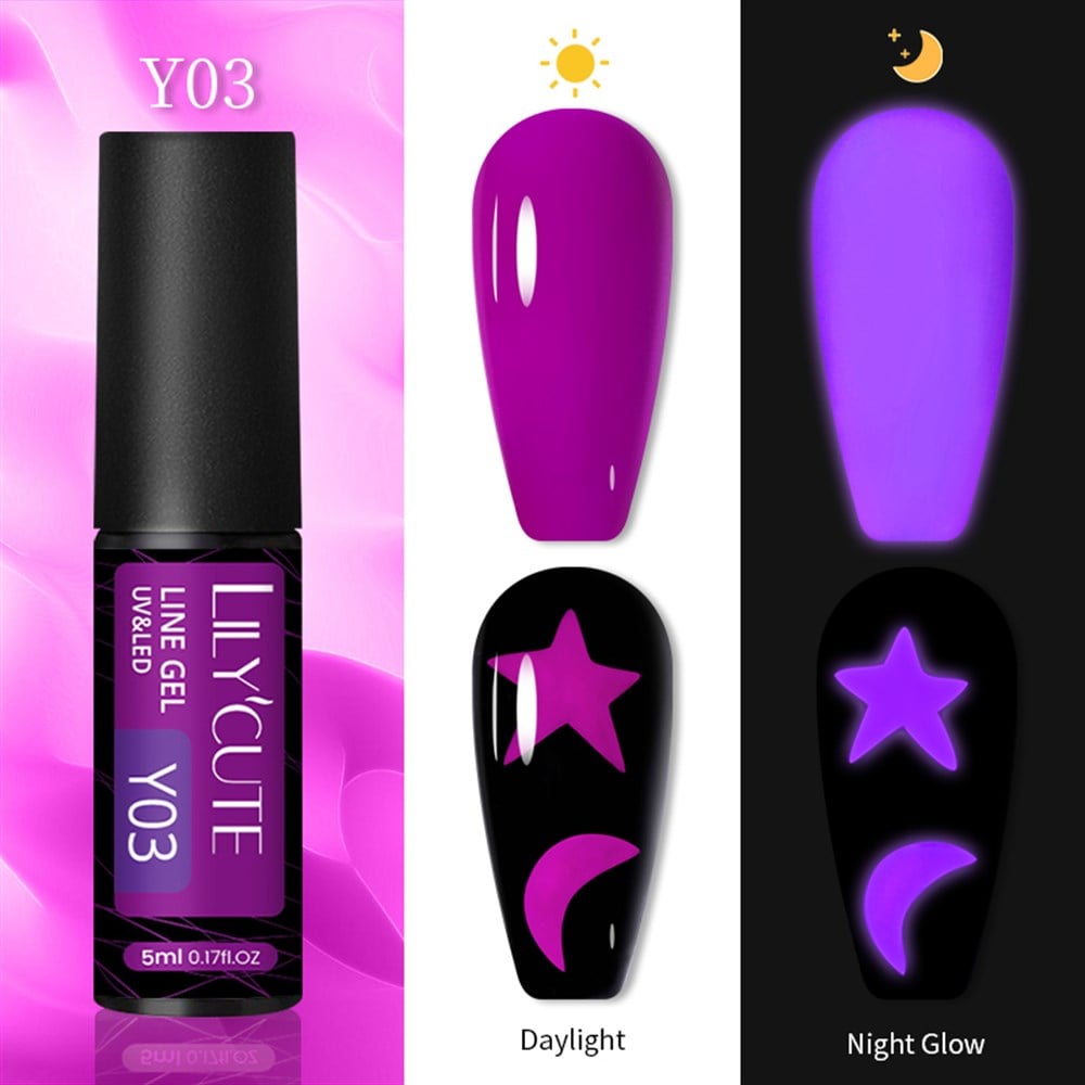 LILY'CUTE İNCE FIRÇA UÇLU GLOW-IN-DARK NEON FLORESAN PAINTING GEL  (KARANLIKTA PARLAYAN NEON ÇİZİM JELİ) Y03