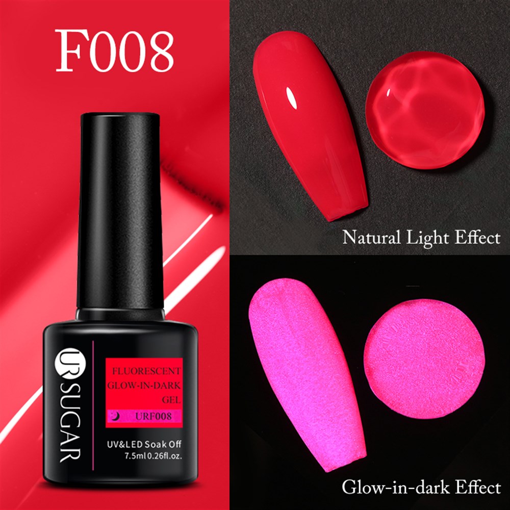 UR SUGAR NEON FLORESAN (KARANLIKTA PARLAYAN)  7,5ml UV KALICI OJE  URF008