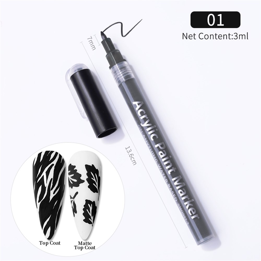  3D NAIL ART GRAFFITI PEN ( TIRNAK DEKORASYON ÇİZİM KALEMİ ) 01 SİYAH 