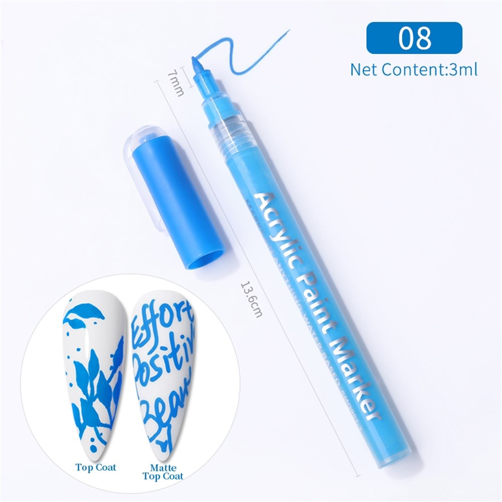  3D NAIL ART GRAFFITI PEN ( TIRNAK DEKORASYON ÇİZİM KALEMİ ) 08 MAVİ(BLUE)