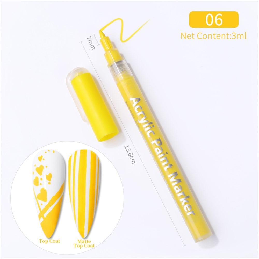  3D NAIL ART GRAFFITI PEN ( TIRNAK DEKORASYON ÇİZİM KALEMİ ) 06 SARI (YELLOW)