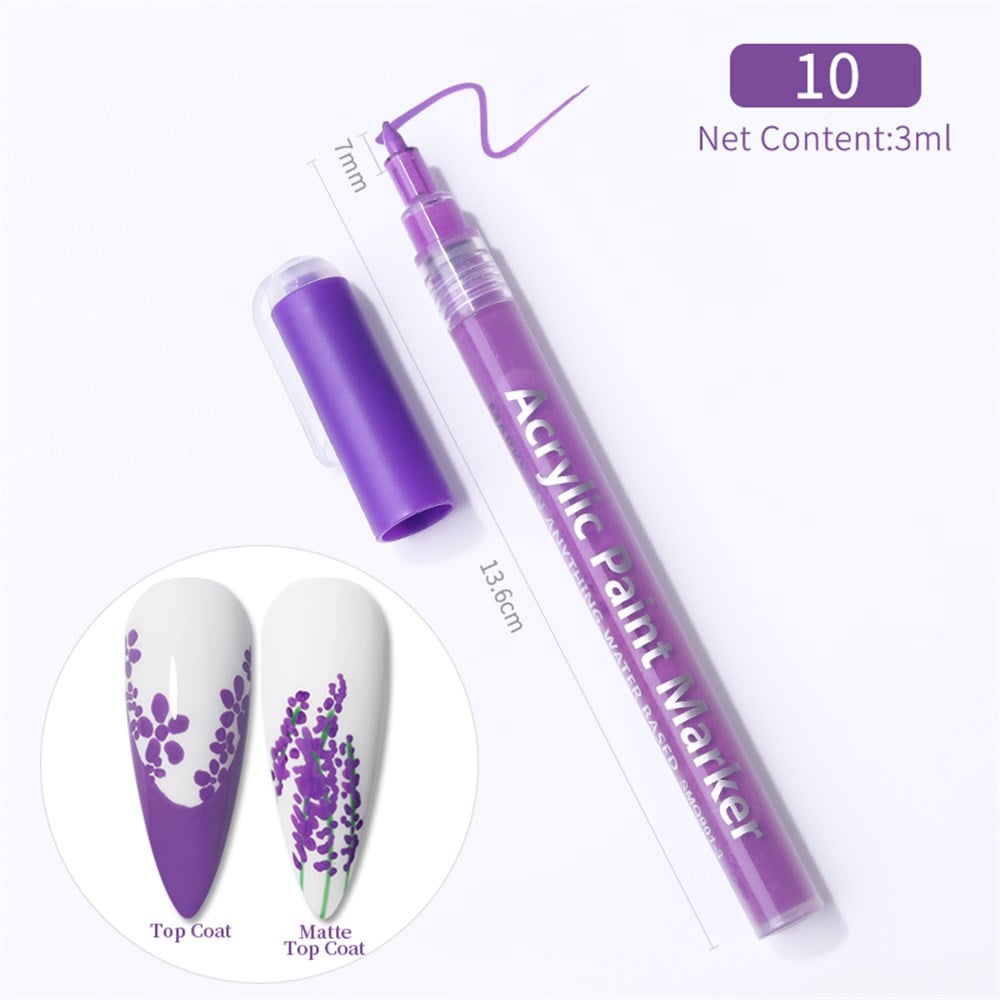 3D NAIL ART GRAFFITI PEN ( TIRNAK DEKORASYON ÇİZİM KALEMİ ) 10 MOR (PURPLE)