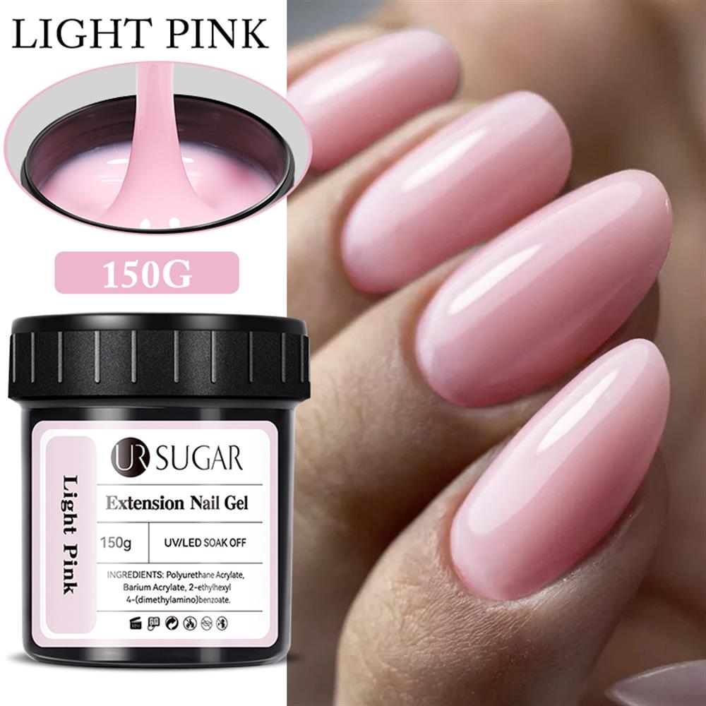 UR SUGAR 150ml BUILDER EXTENSION NAIL GEL (UZATMA JELİ) LIGHT PINK (AÇIK PEMBE)