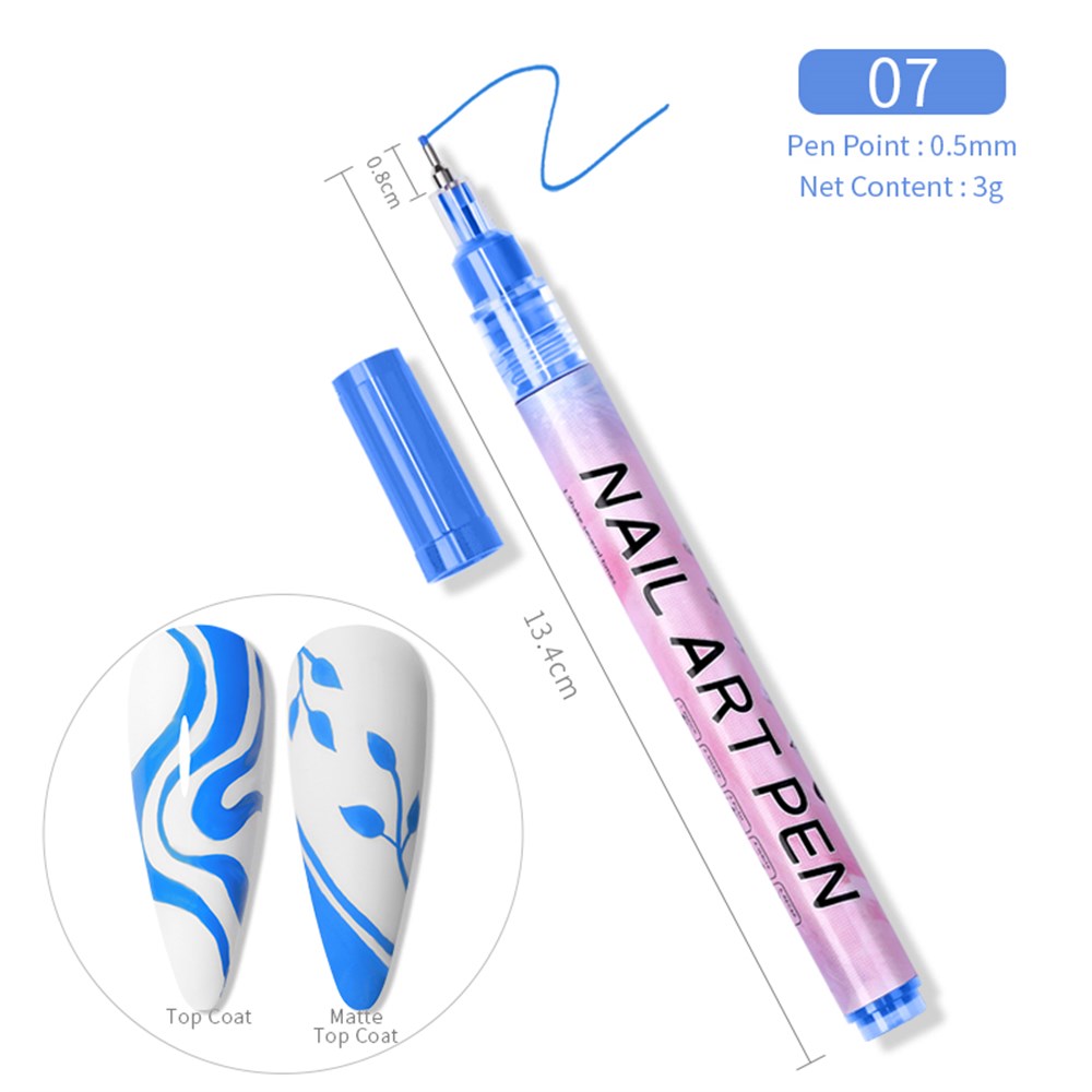0.5mm  3D NAIL ART GRAFFITI PEN ( TIRNAK DEKORASYON ÇİZİM KALEMİ ) 07 MAVİ (BLUE)