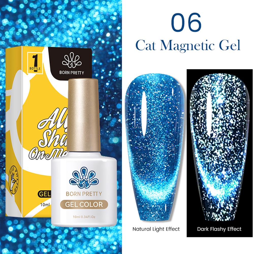 BORN PRETTY 10ML REFLEKTÖRLÜ KEDİ GÖZÜ MANYETİK (REFLECTIVE CAT EYE MAGNETIC) KALICI OJE 06