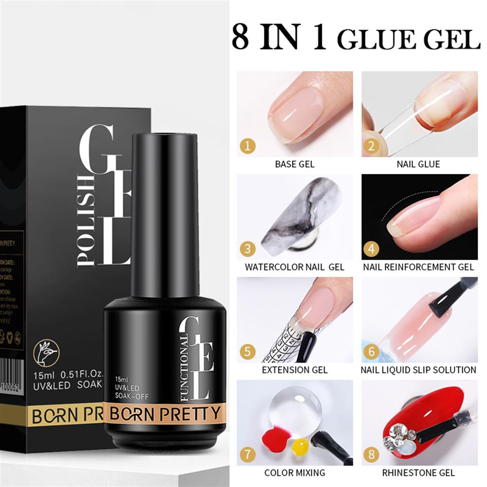 BORN PRETTY 15ml 8 IN 1 GLUE UV GEL ( ÇOK FONKSİYONLU JEL )