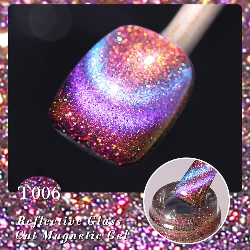 BORN PRETTY 15ml Hema Free Rainbow Reflektive Cat Magnetic Gel T006