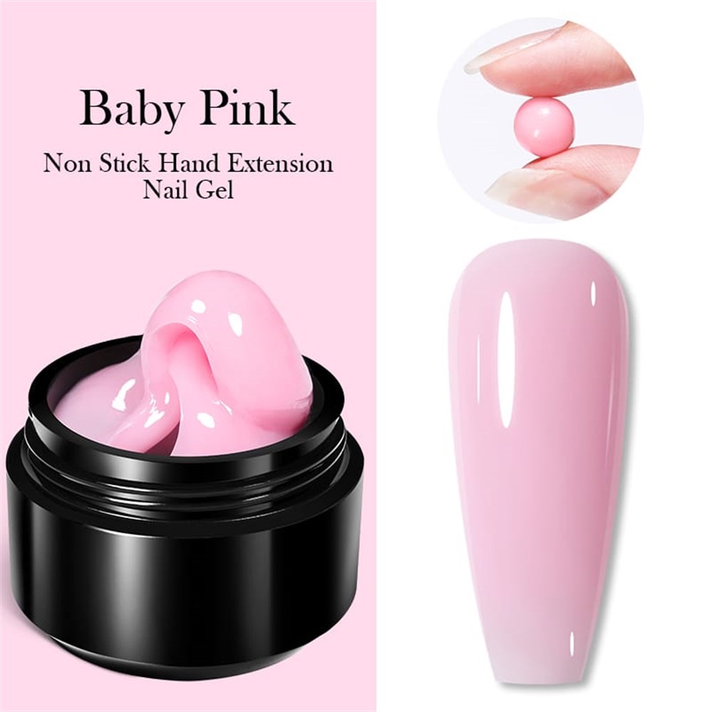 BORN PRETTY 15ml NON STICK EXTENSSION GEL (Yapışkan katsız katı tırnak uzatma jeli) 09 BABY PINK