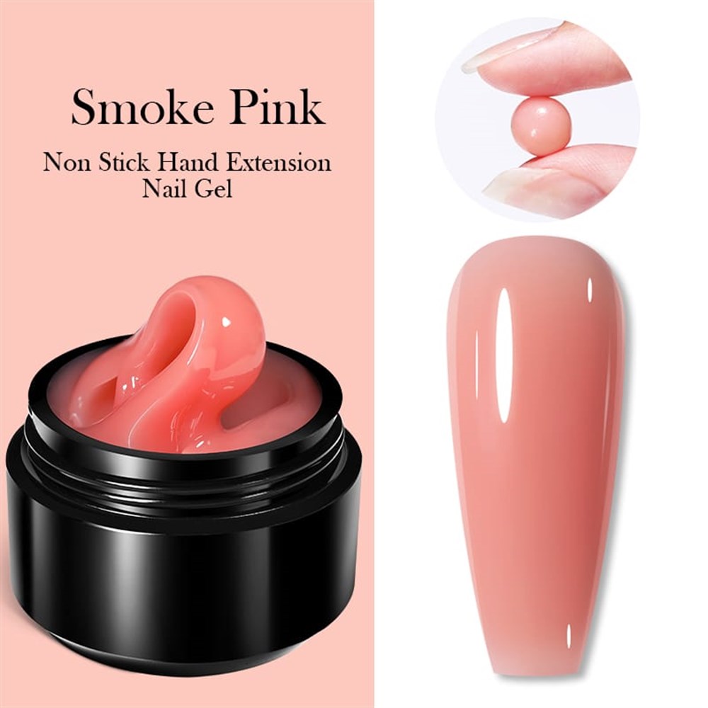 BORN PRETTY 15ml NON STICK EXTENSSION GEL (Yapışkan katsız katı tırnak uzatma jeli) 07 SMOKE PINK