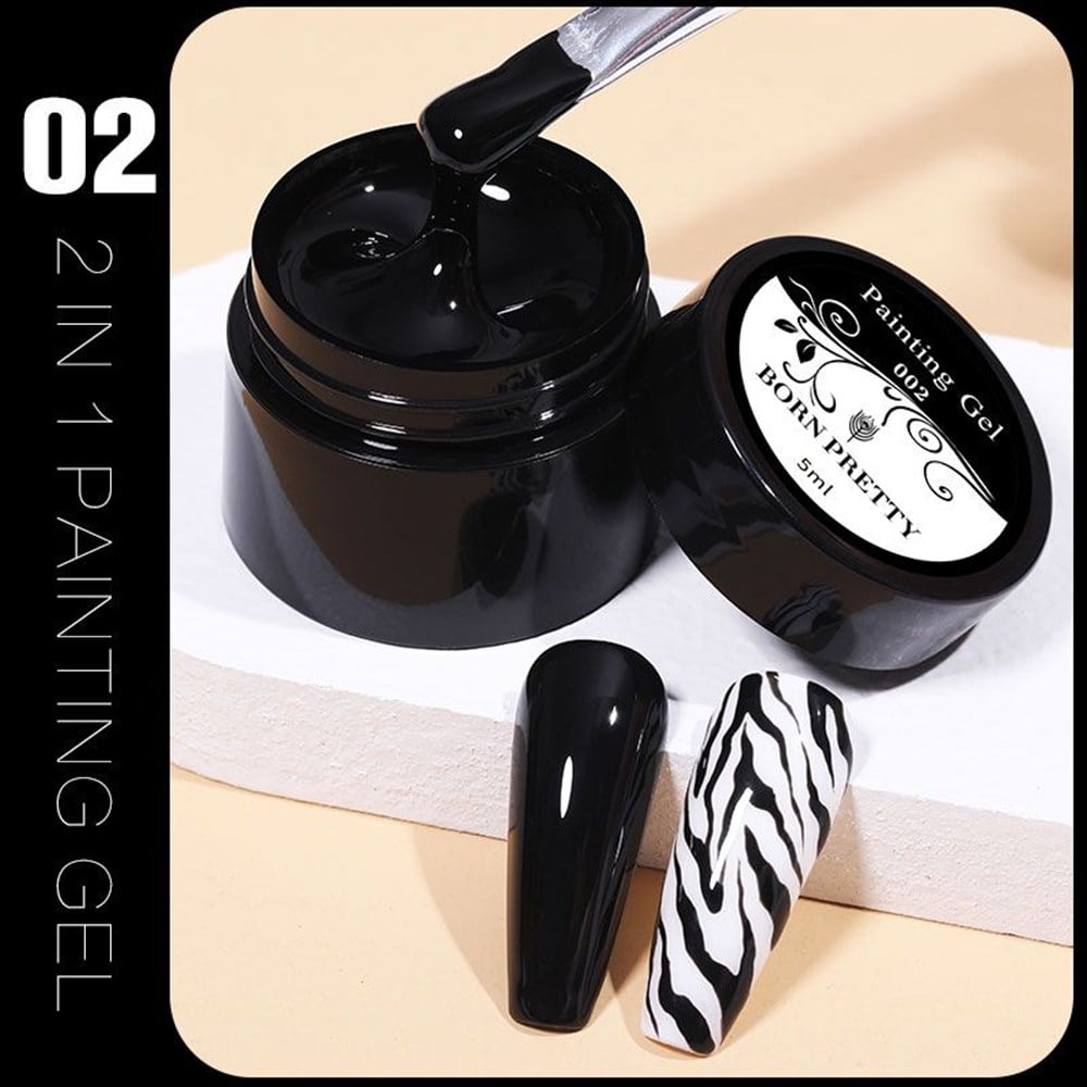 BORN PRETTY 2 in 1 PAINTING GEL (İKİSİ BİR ARADA HEM OJE HEM  ÇİZİM JELİ) 02