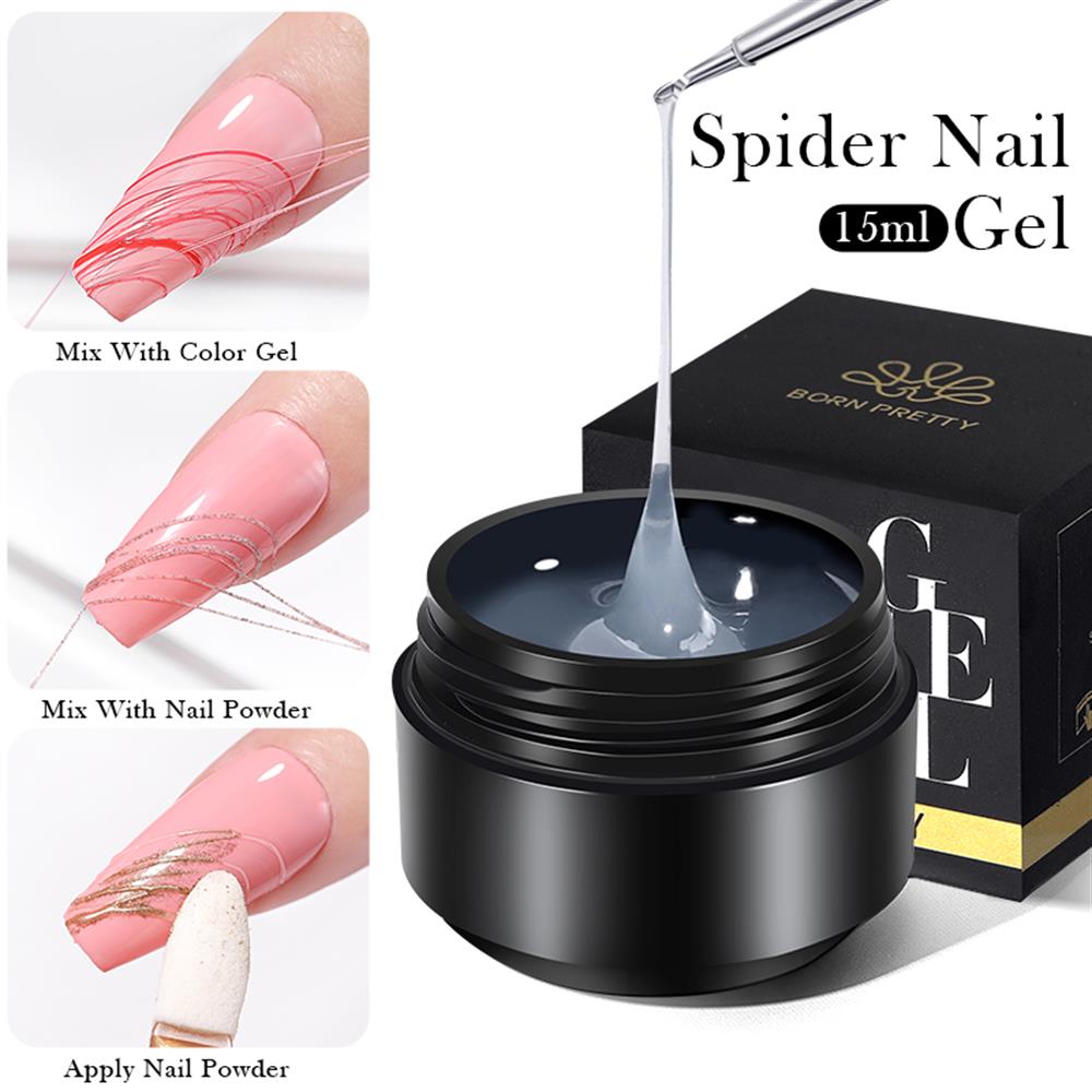 BORN PRETTY 2023 YENİ 15ml Semi-Solid Clear Spider Nail Gel 