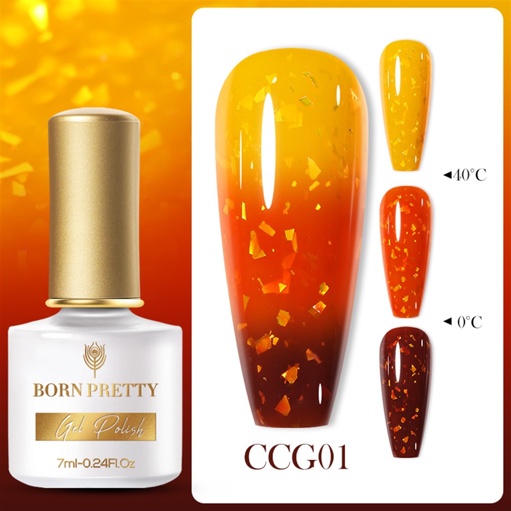 BORN PRETTY 7ML TERMAL GLITTER UV GEL (ISIYA GÖRE RENK DEĞİŞTİREN PULLU KALICI OJE ) CCG01