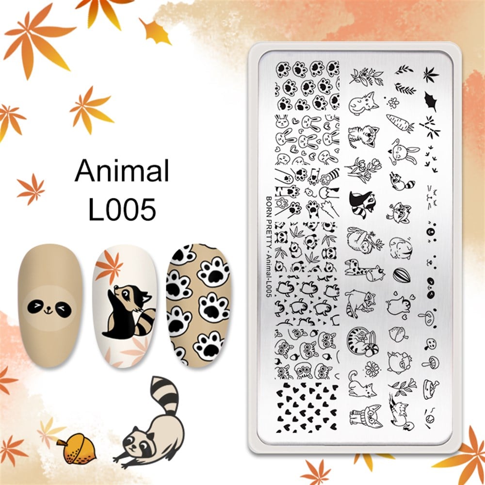 BORN PRETTY BASKI DESEN PLAKASI ANIMAL L005