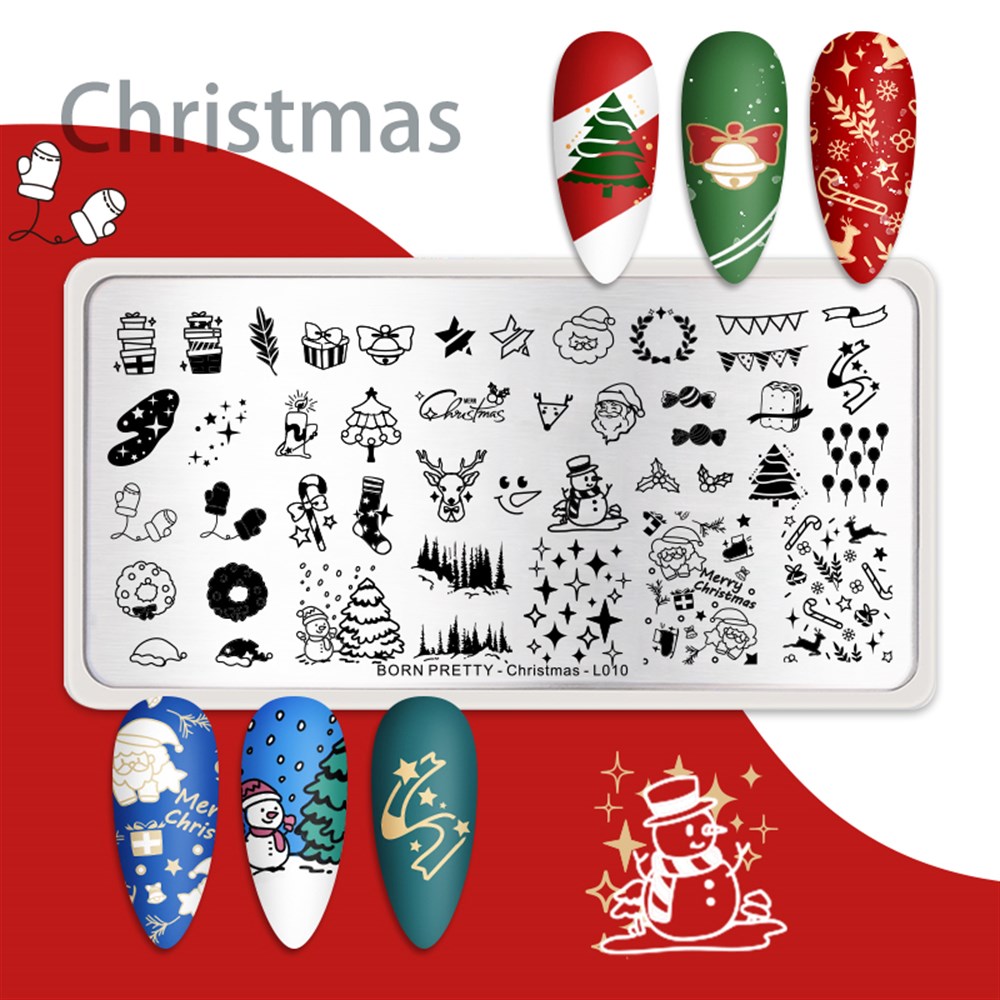BORN PRETTY BASKI DESEN PLAKASI CHRISTMAS L010