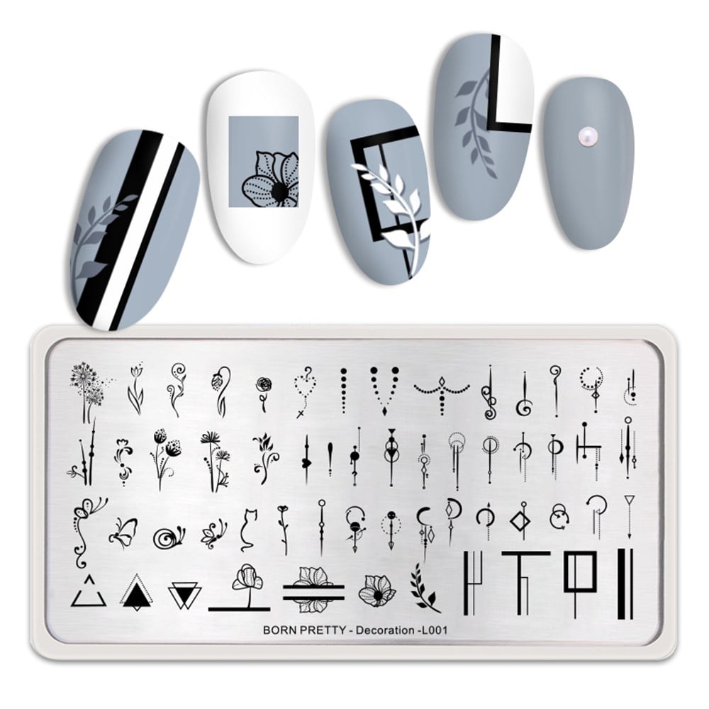 BORN PRETTY BASKI DESEN PLAKASI DECORATION L001