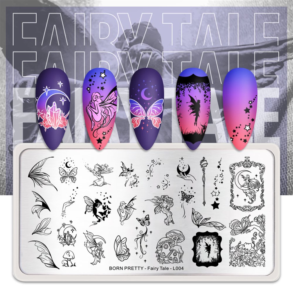 BORN PRETTY BASKI DESEN PLAKASI FAIRY TALE L004
