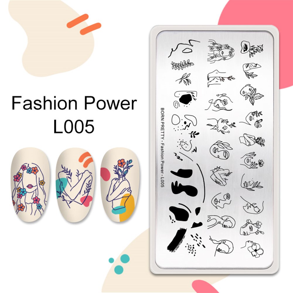 BORN PRETTY BASKI DESEN PLAKASI FASHION POWER L005