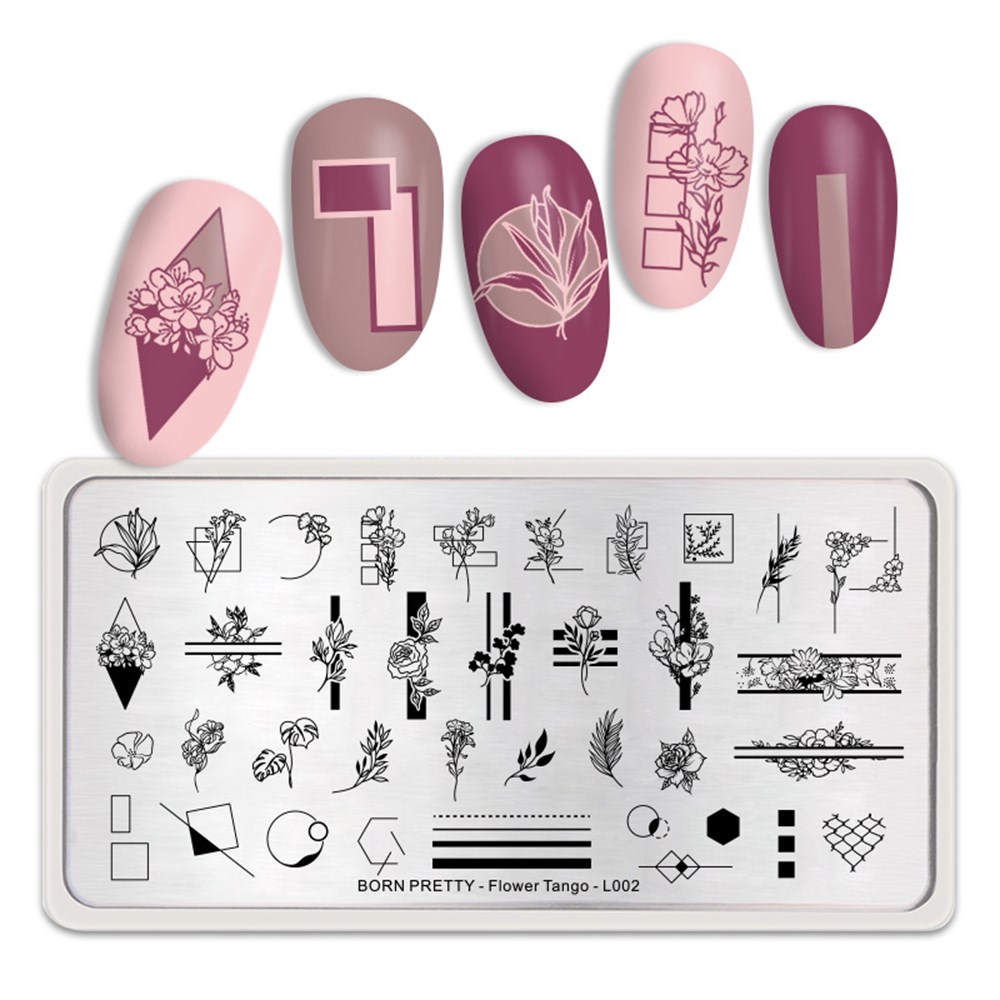 BORN PRETTY BASKI DESEN PLAKASI FLOWER TANGO L002