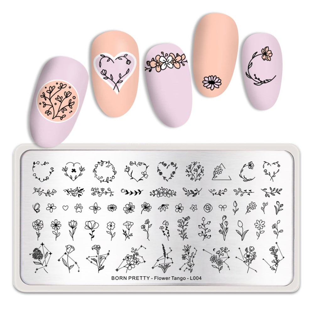 BORN PRETTY BASKI DESEN PLAKASI FLOWER TANGO L004
