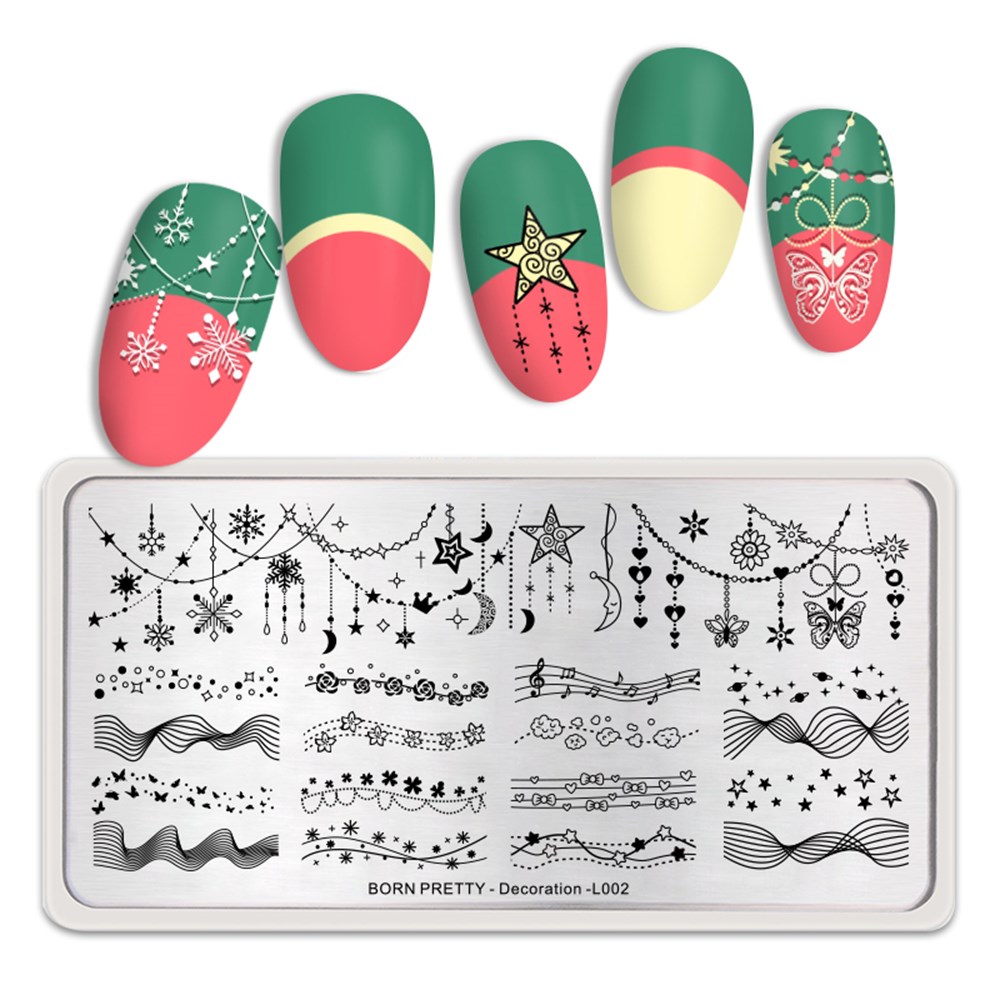 BORN PRETTY BASKI DESEN PLAKASI FLOWER DECORATION L002