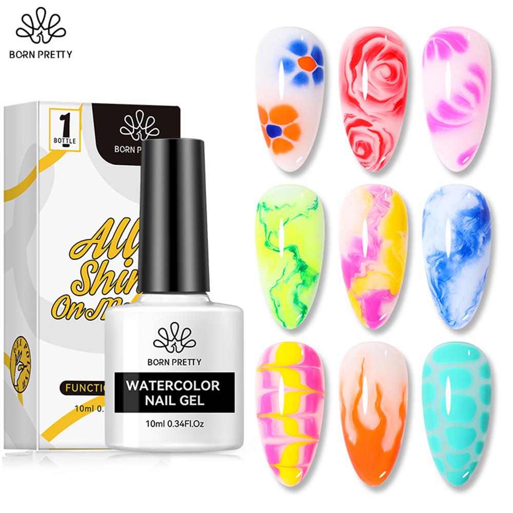 BORN PRETTY CLEAR WATERCOLOR BLOOMING (SULUBOYA JELİ)NAIL GEL  10 ML