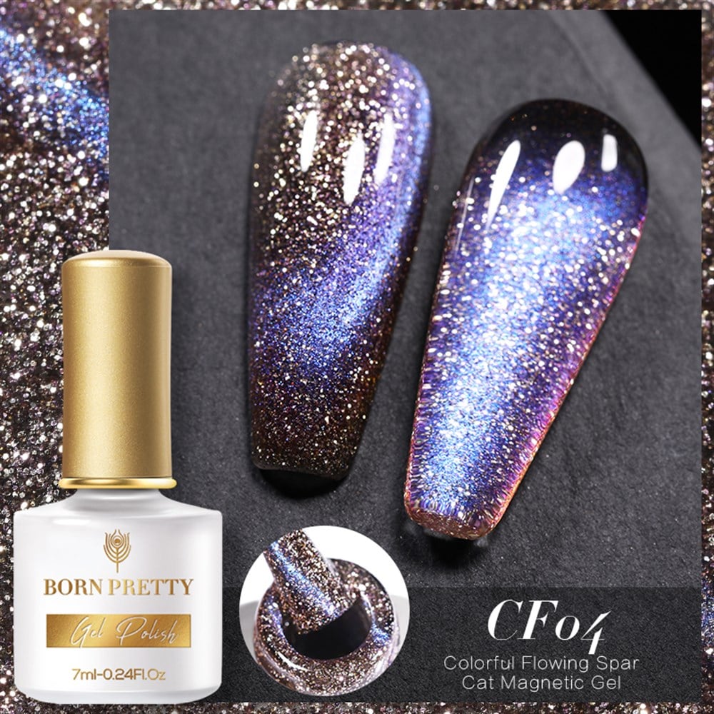 BORN PRETTY COLORFUL FLOWING SPAR CAT MAGNETIC GEL (KEDİ GÖZÜ MANYETİK ) KALICI OJE CF04