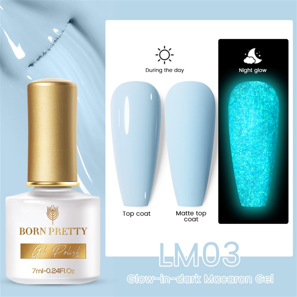 BORN PRETTY GLOW-IN-DARK (KARANLIKTA PARLAYAN) MACARON GEL LM03