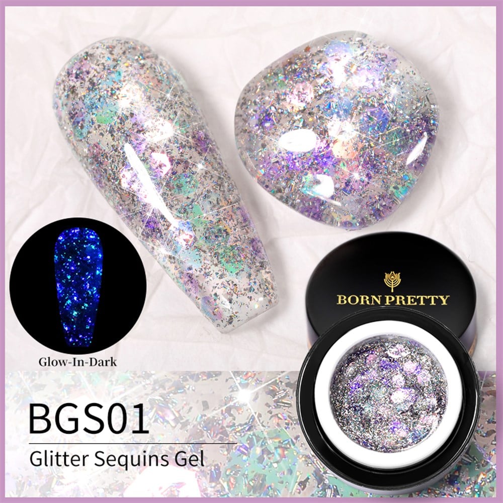 BORN PRETTY KARANLIKTA PARLAYAN SİMLİ PULLU JEL 01