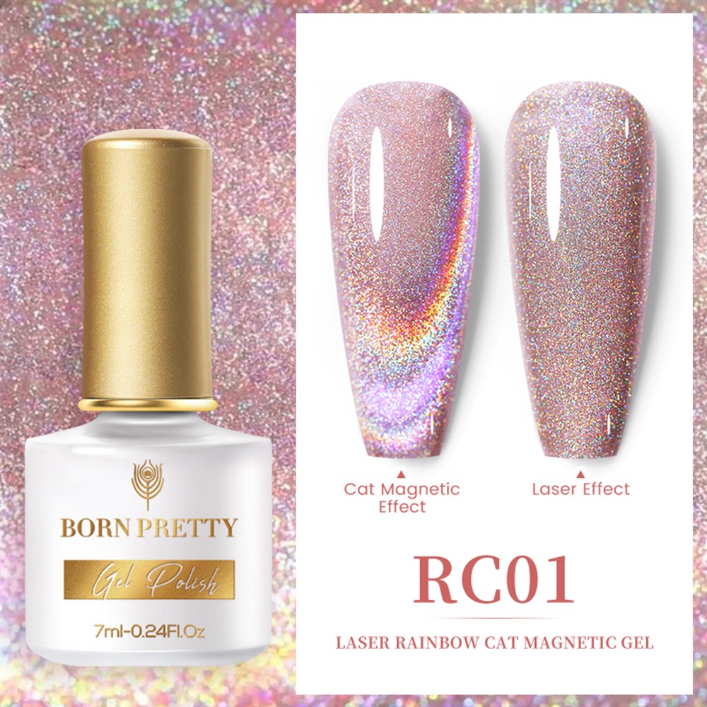 BORN PRETTY LASER RAINBOW CAT MAGNETIC GEL (KEDİ GÖZÜ MANYETİK KALICI OJE) RC01