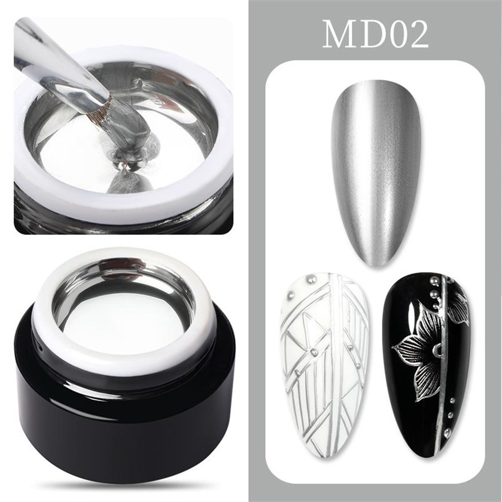 BORN PRETTY METALIC PAİNTİNG GEL (METALIK ÇİZİM JELİ ) MD2 SİLVER