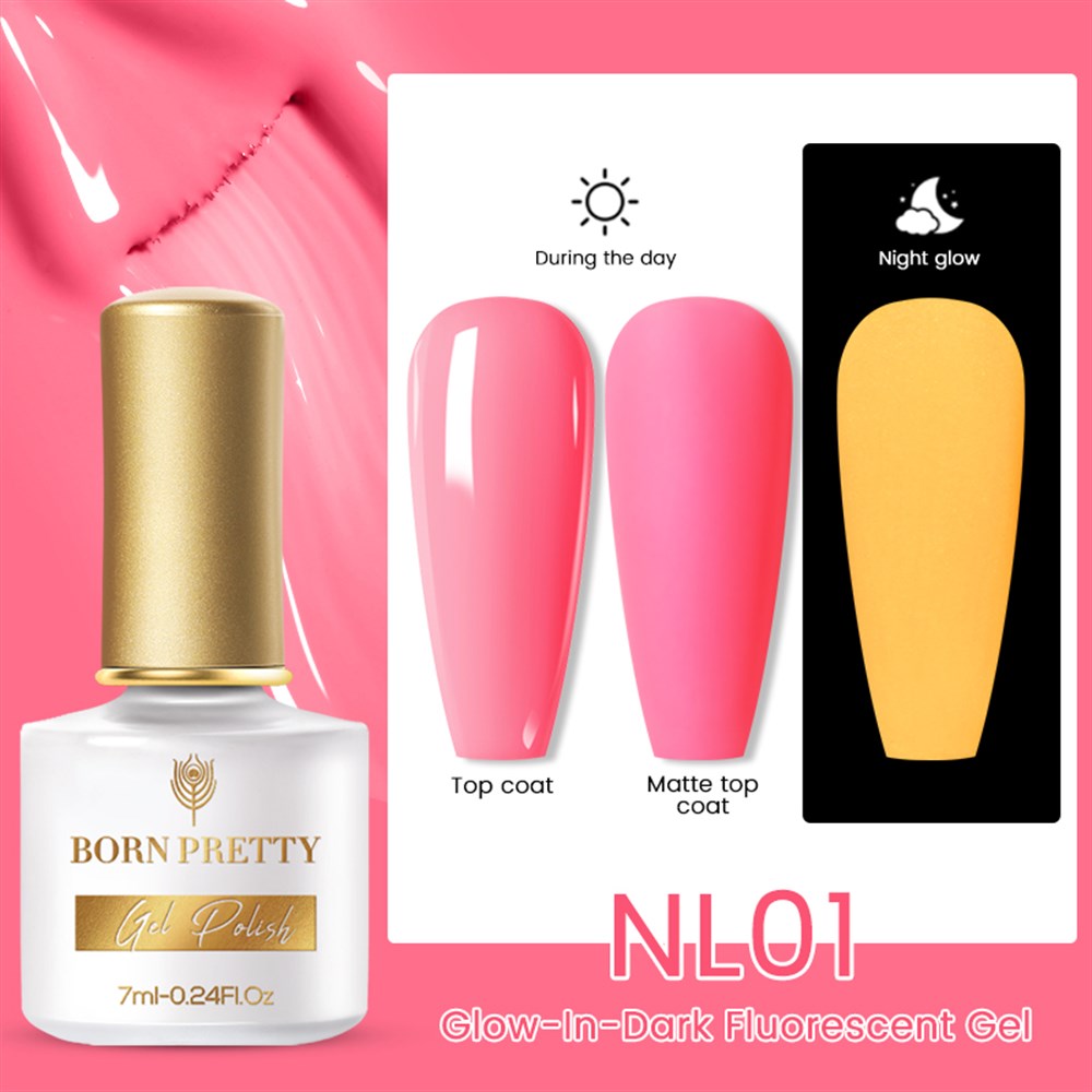 BORN PRETTY NEON FLORESAN (KARANLIKTA PARLAYAN)  7ML UV KALICI OJE NL01