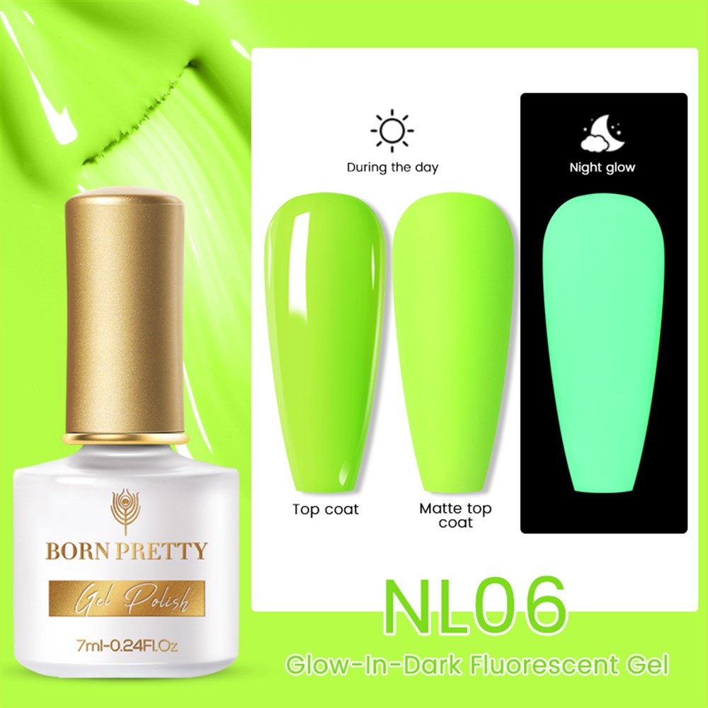 BORN PRETTY NEON FLORESAN (KARANLIKTA PARLAYAN)  7ML UV KALICI OJE NL06