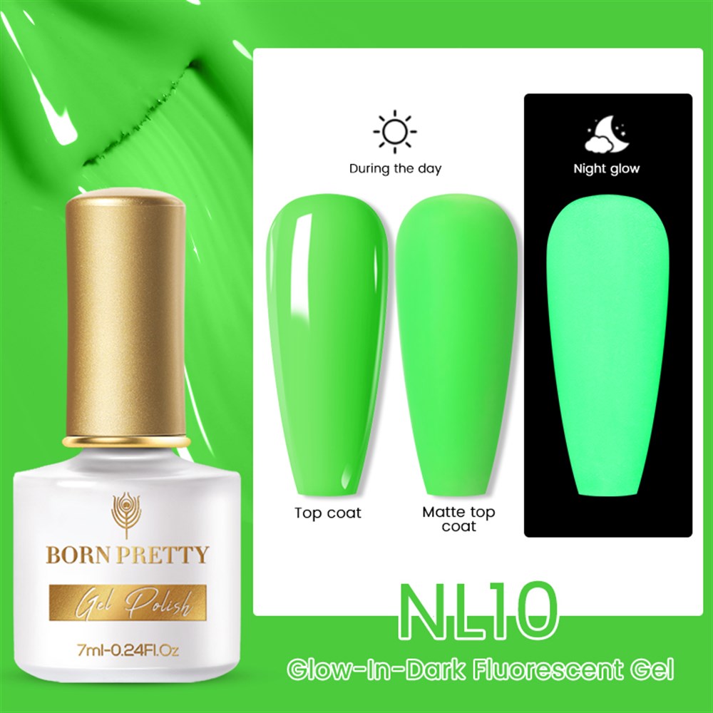 BORN PRETTY NEON FLORESAN (KARANLIKTA PARLAYAN)  7ML UV KALICI OJE NL10