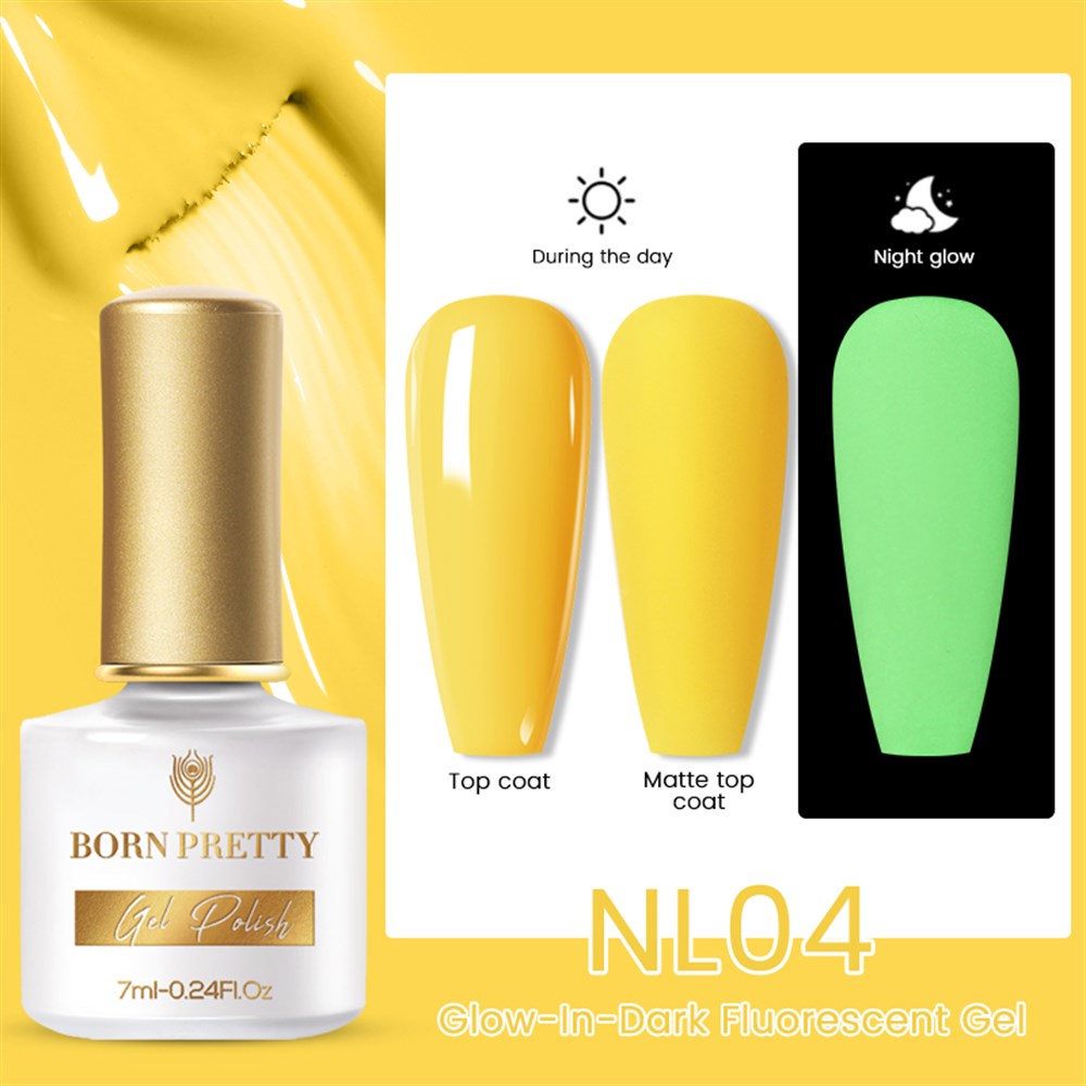 BORN PRETTY NEON FLORESAN (KARANLIKTA PARLAYAN)  7ML UV KALICI OJE NL04