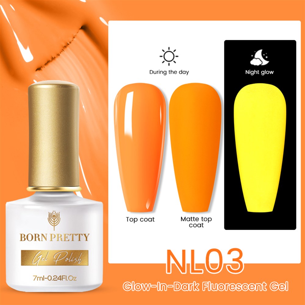 BORN PRETTY NEON FLORESAN (KARANLIKTA PARLAYAN)  7ML UV KALICI OJE NL03