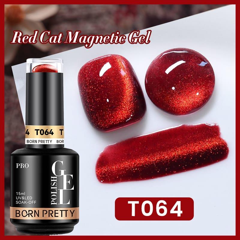 BORN PRETTY PRO 15ml Red Cat Magnetic Gel Polish T064